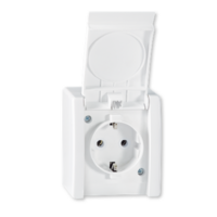 Prikljucnica dvopolna OG IP4 16A plast. POLIKARBONAT jezgro bela 2411.00 Aling Power Line