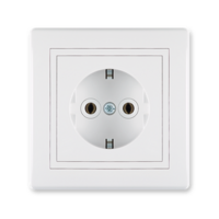 Prikljucnica dvopolna 16A porcelan bela 600.000 Aling Prestige Line