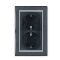 Prikljucnica dvopolna dvostruka 16A plast SIVA-GRAFIT 604.21 Aling Prestige Line