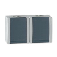 242.1A Priključnica dvop. POWER dvostr. plast. NF stand. IP44, SIVA ANTRACIT ALING CONEL POWER LINE