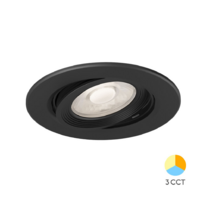 LED ROZETNA 7W 3CCT UGRADNA CRNA OKRUGLA 3u1 TRI BOJE SVETLA3000/4000/6500KBD02-00681