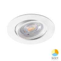 LED ROZETNA 7W 3CCT IP54 USMERIVA UGRADNA BELA OKRUGLA USMERIVA 3000/4000/6500K BD02-00780 Braytron